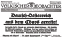 Front page of Völkischer Beobachter, March 12, 1938