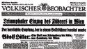 Front page of Völkischer Beobachter, March 15, 1938