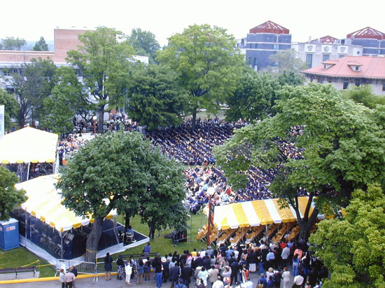 View of the Commencement Ceremony from Remsen Hall
